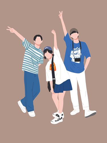 手绘头像似颜绘无脸色块卡通情侣简笔画设计漫画人像定制礼物