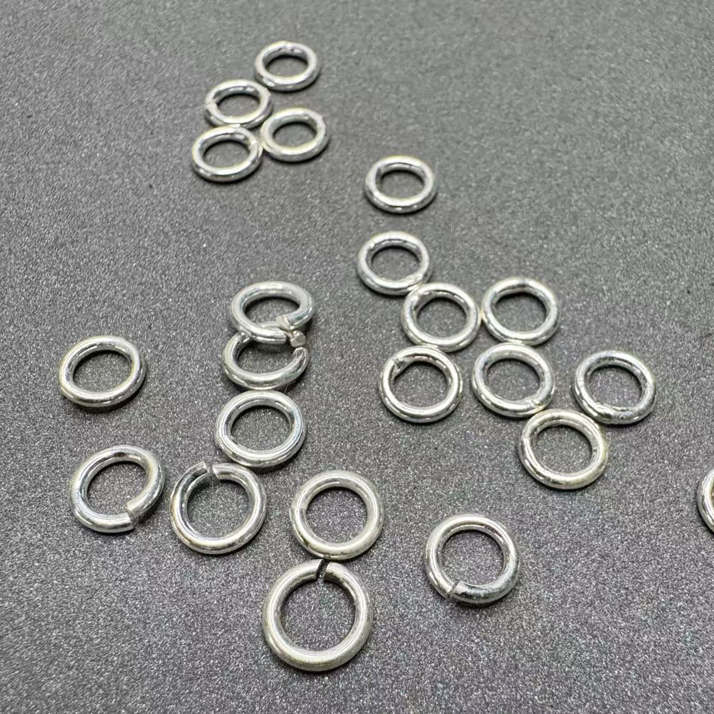 DIY 手链项链扣s925纯银配件O形圈开口圈闭口圈单环圆圈加厚6mm