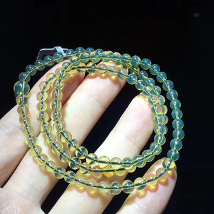 天然墨西哥蓝珀108颗佛珠蜜蜡琥珀佛珠手链净水无瑕4mm