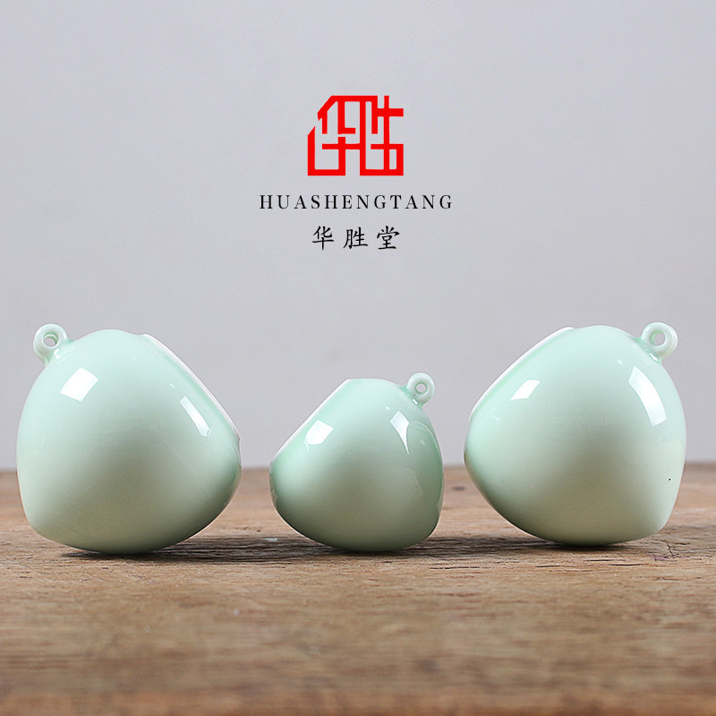 江西景德镇华胜堂 高温影青釉中号广笼画眉缸三件套鸟缸鸟笼配件