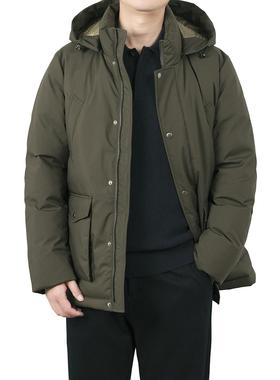 玛汀冬季N3BP 帝人密可柔 90鹅绒防水中长款可脱卸帽派克羽绒服男