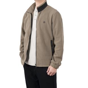 25春秋轻暖中间层 精选双面摇粒绒中厚拉链立领保暖复合抓绒衣男