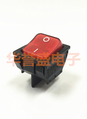 台湾SCI新进 进口 翘板 船型开关 R13-87 红色 带灯 4脚2档 220V