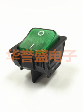 台湾SCI新进 进口 船型 翘板开关 R13-87 带灯 绿色 4脚2档 220V