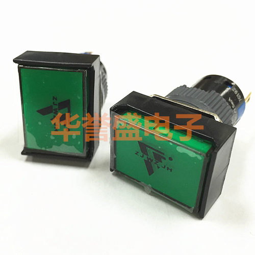 金宏电器 16MM LED设备指示灯 K16-103GL 长方形 绿色 12V 24V