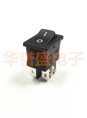 台湾RLEIL 进口船型 翘板 电源开关 RL3-10 6脚2档 KCD1-202 银点