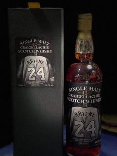 科比纪念版 威士忌全球限量105瓶 苏格兰魁列奇单一麦芽12年雪莉桶