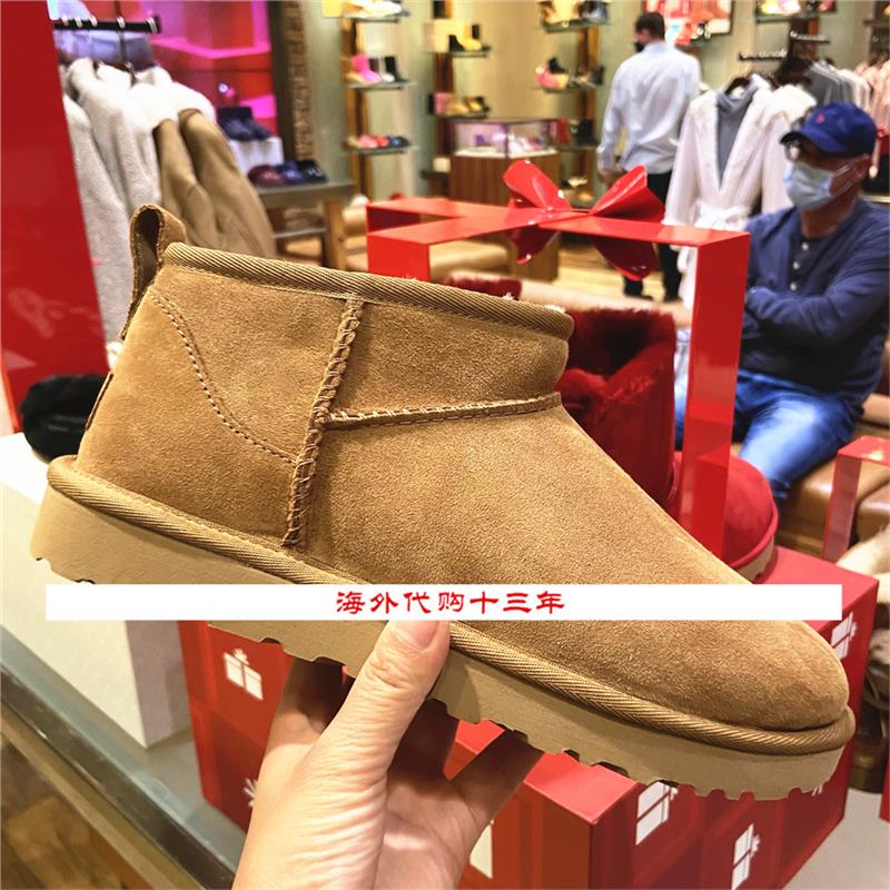 美国正品雪地靴女鞋冬2026新款皮毛一体迷你短靴经典防水FOGBOW