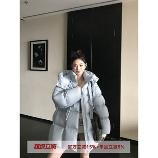 MG小象 暴雪时分'250G高克重廓形羽绒服女冬保暖中长款白鸭绒外套