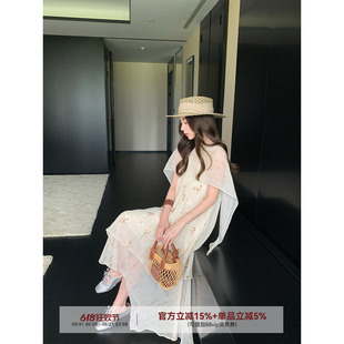 MG小象 普罗旺斯晨雾'法式碎花飘逸连衣裙女夏季宽松温柔气质长裙
