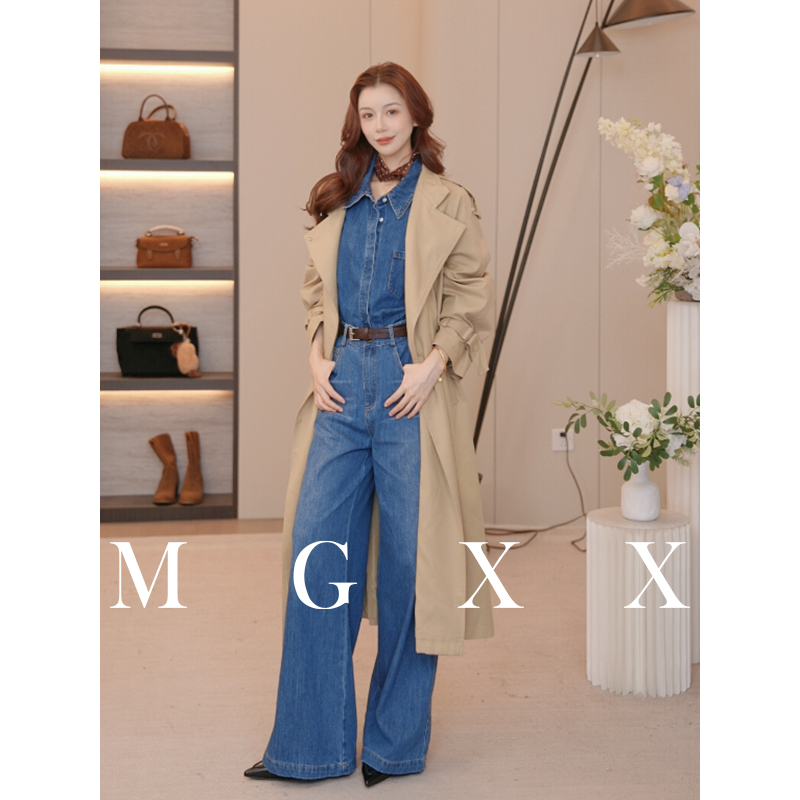 MG小象 显瘦气质小个子时尚休闲牛仔衬衫+牛仔裤套装M825X15954