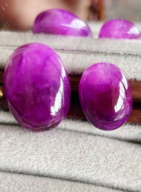 玺玲珑 果酱红舒俱来吊坠戒面 天然果冻紫红舒俱徕裸石老料