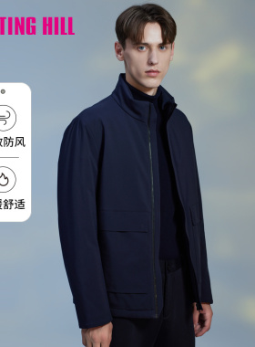 诺丁山棉服男立领藏蓝色保暖商务中年高级感秋冬外套NJ820010