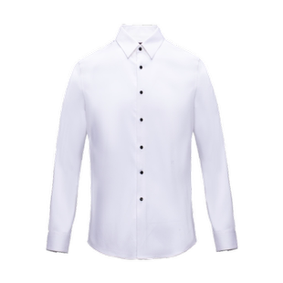 诺丁山莱赛尔冰丝衬衫男长袖商务修身宴会男士宴会白色衬衣