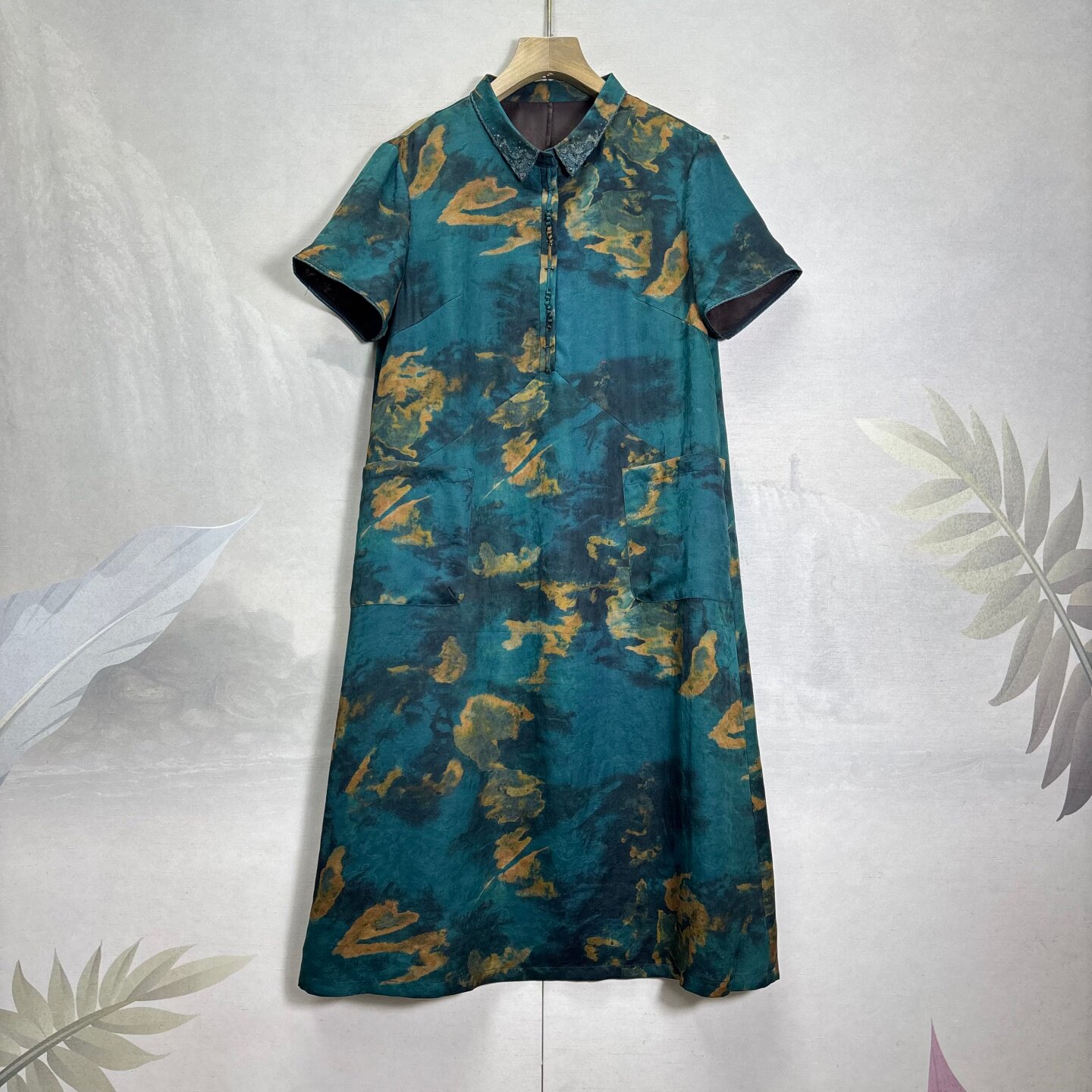 桑蚕丝花罗香云纱短袖连衣裙26