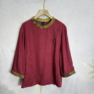 满分桑蚕丝设计全孔花罗香云纱上衣26新真丝显瘦个性百搭衬衫女