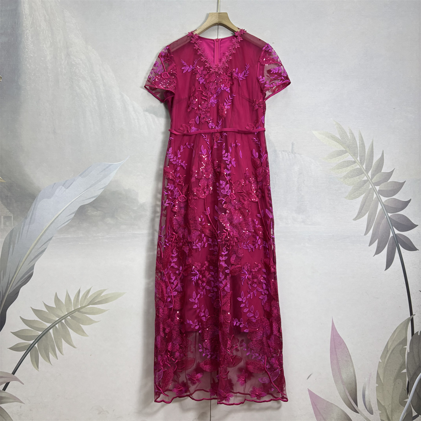 S家~高定！复古提花收腰显瘦短袖裙26夏新蕾丝洋气阔太太中长裙女,女装/女士精品,连衣裙,淘宝优惠券,粉丝福利购,淘宝优惠卷