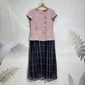 短袖 S家 高贵气质三醋酸减龄连衣裙26春年轻时尚 重工拼接百搭裙女