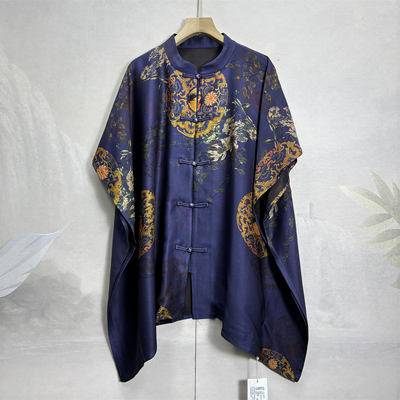 40姆重磅缎面香云纱个性宽松上衣