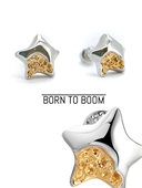BOOM 星星 BORN 宝藏纯银耳钉 许愿流星矿石肌理男生女生礼物