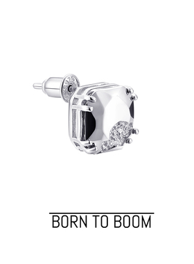 BTB 破损钻石 方糖钻切割925纯银防过敏养耳洞原创耳骨钉男女耳钉