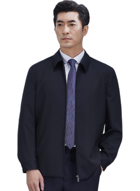 红都精纺羊毛夹克商务正装上班开会翻口系扣中年男装外套