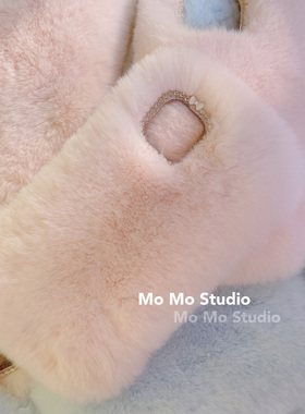 MOMO SUKI可爱新款奶粉毛绒壳秋冬ins风适用iPhone16Promax裸粉兔毛绒苹果15Pro手机壳12/11/13日韩简约14Pro