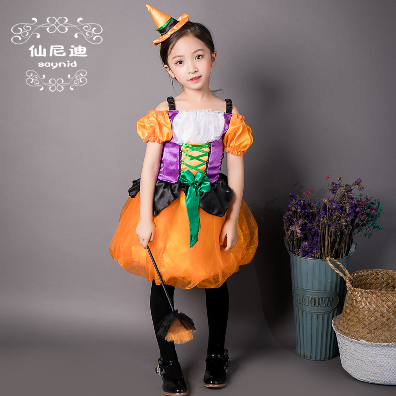 万圣节南瓜裙子角色扮演服装