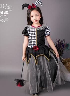 万圣节儿童服装小丑回魂cosplay表演女童角色扮演化妆舞会演出服