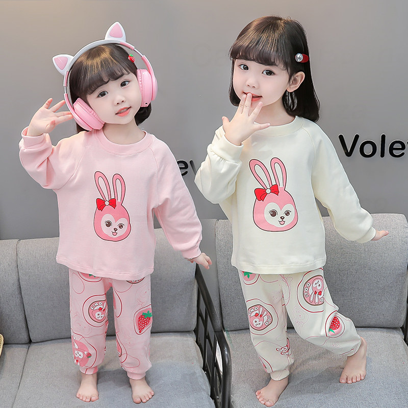 女童睡衣春秋纯棉长袖家居服