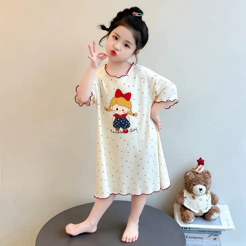 女童睡裙夏季儿童凉感莫代尔裙子