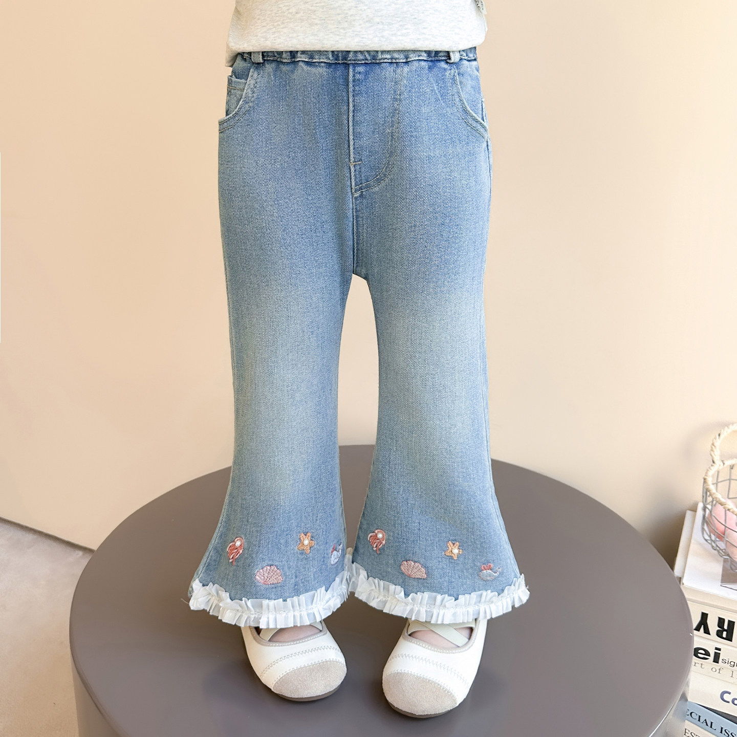 女童春季牛仔裤2026新款洋气韩版女宝宝春秋儿童时髦喇叭休闲裤,童装/婴儿装/亲子装,儿童牛仔裤,淘宝优惠券,粉丝福利购,淘宝优惠卷