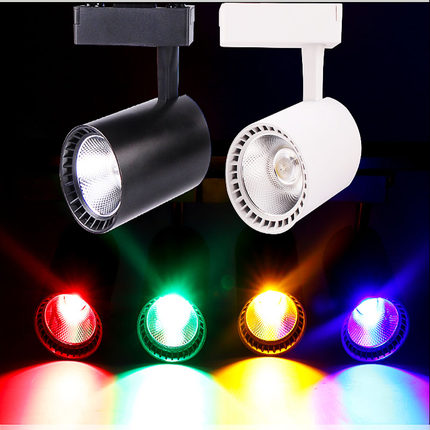 调光led红外感应轨道灯7w12w吸顶道轨射灯明装黑色白色 110中性光