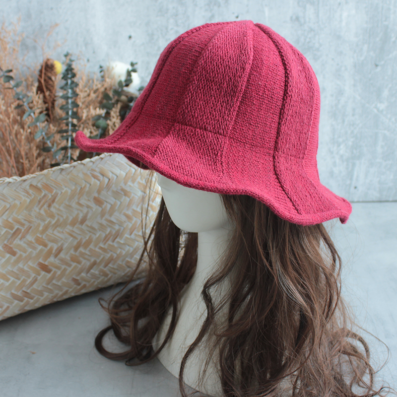 帽子女秋冬毛线帽韩版潮网红渔夫帽休闲百搭日系小帽檐盆帽针织帽