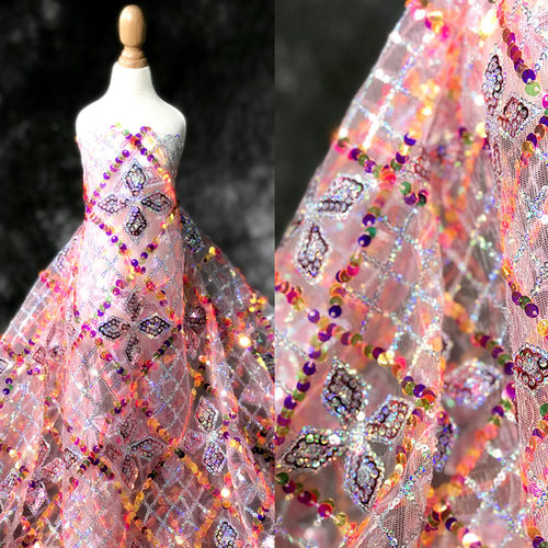 魔法水晶方格设计师风服装布料