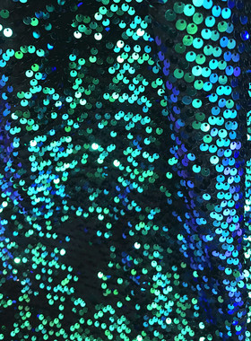 优质绒布底幻彩绿色红色亮片绣花布料礼服服装舞蹈裙亮片面料