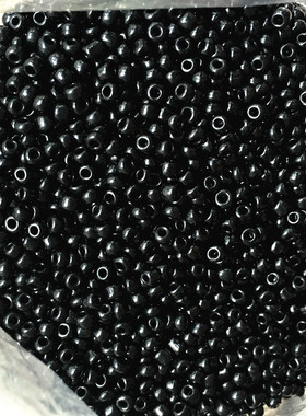 30克装35mm黑色玻璃米珠管珠子婚纱专用服装辅料米珠管珠 DIY材料