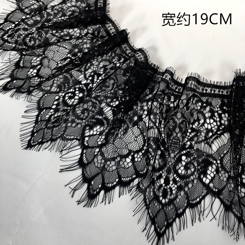 DIY法国睫毛黑色蕾丝女装花边