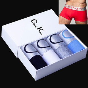 四角内裤 纯棉红色黄色无痕贴身舒服莫代尔ckν大码 男生平角裤 内裤