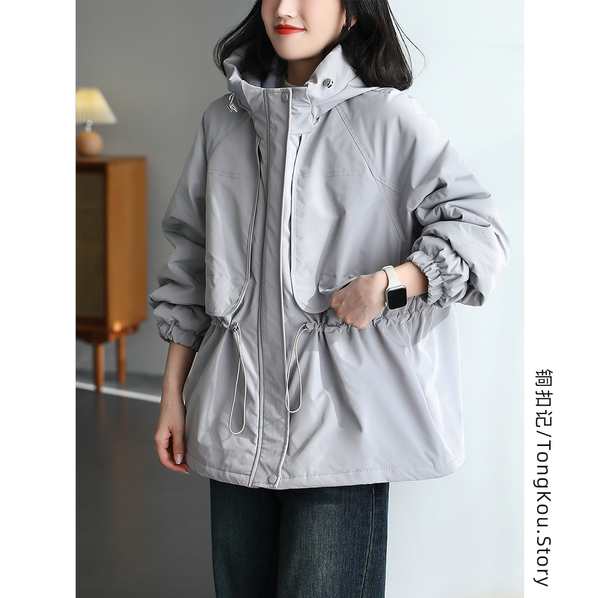 铜扣记休闲百搭宽松冲锋衣