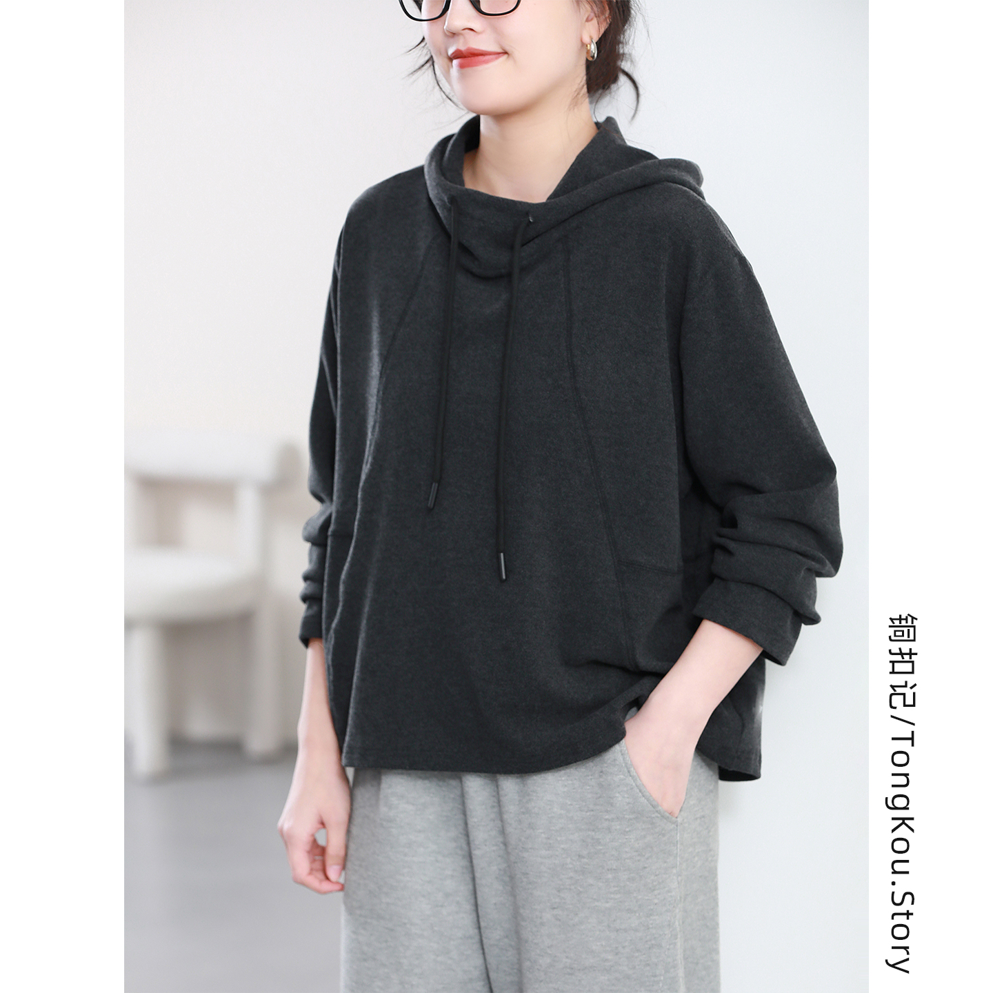 连帽卫衣女春秋新款宽松显瘦