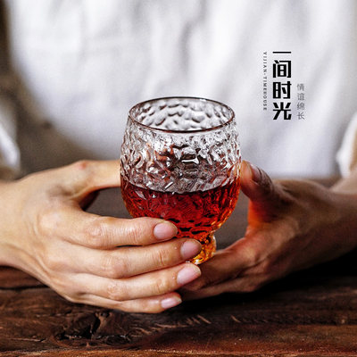 日式家用二两茶杯创意玻璃杯