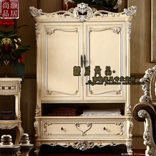 欧式 实木衣柜衣橱白色家用别墅雕花卧室高端双门储物柜收纳柜定制