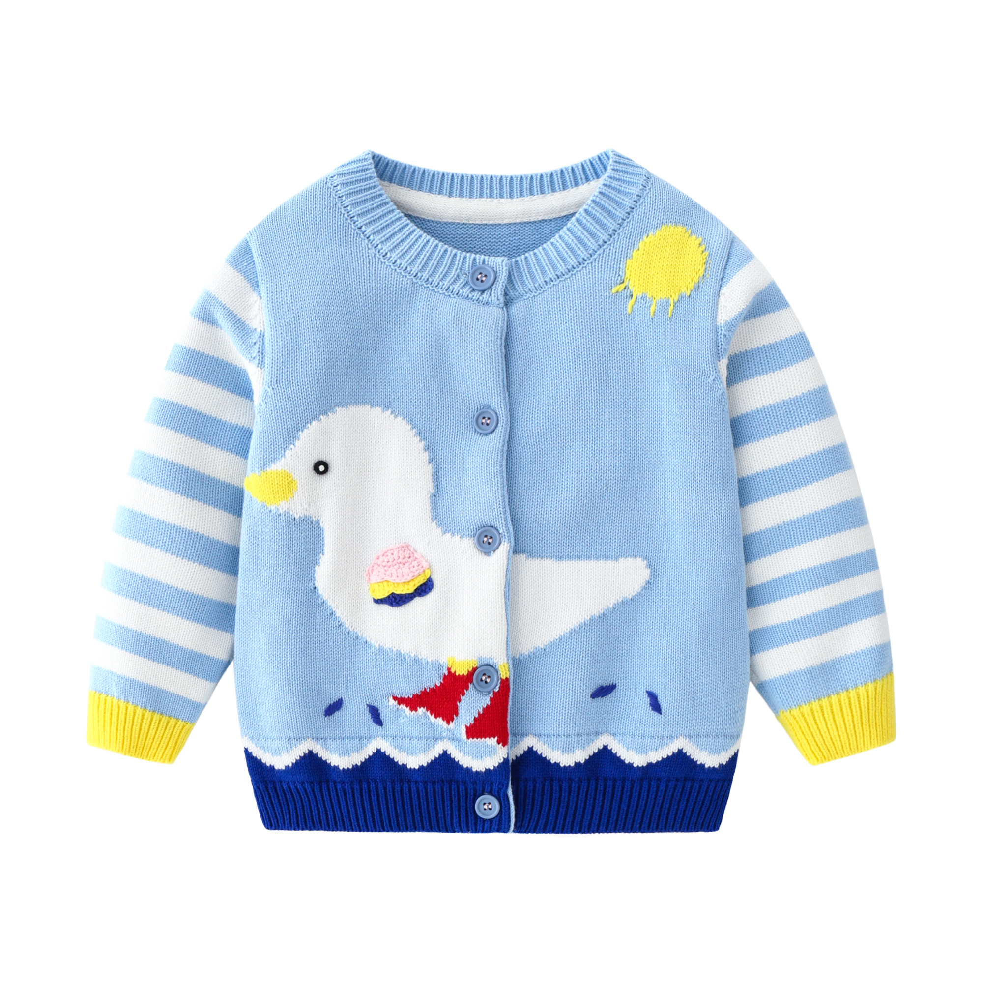 90-140萌萌小鸭针织卡通风毛衣