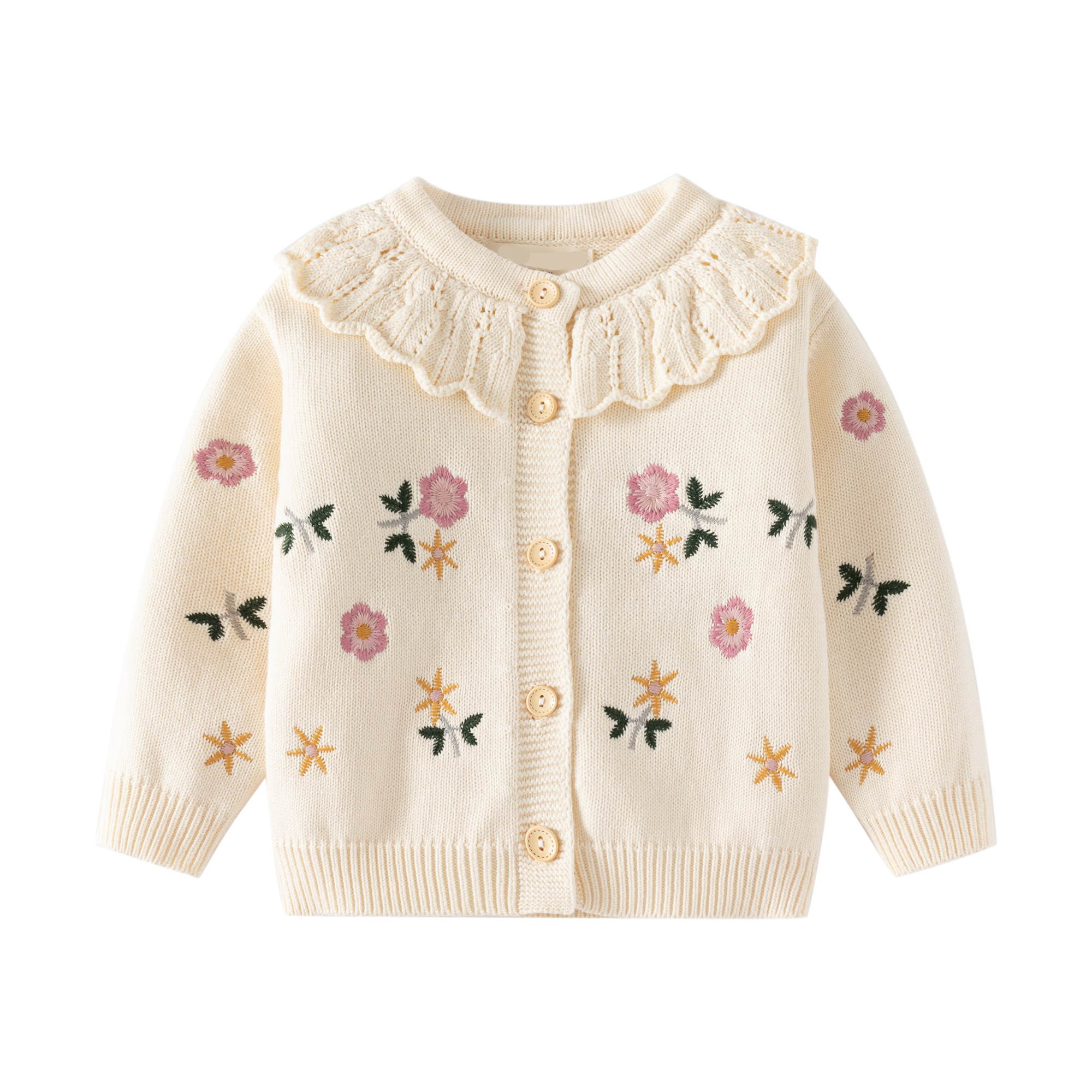 女童毛衣春秋冬外套女宝宝毛衣针织开衫新款毛衣纯棉可爱洋气上衣