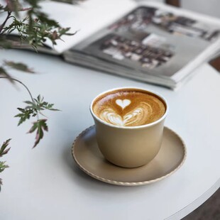 日式手握咖啡杯碟套装陶瓷dirty拉花拿铁卡布单品特别好看杯220ml