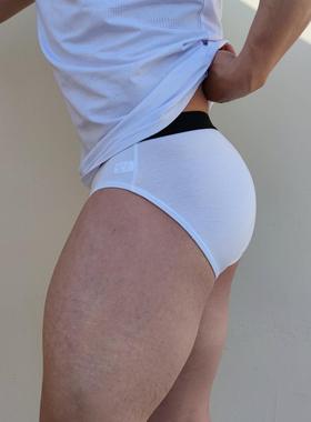 筋肉商店[lost]高叉白色男士三角内裤夏薄款简约莫代尔透气大囊袋
