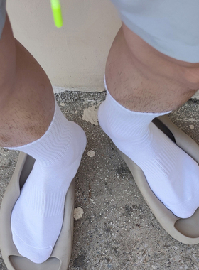 筋肉商店3双 [基础]中长筒薄款白袜男黑夏运动健身纯色不起球PT哥