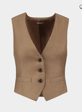 春秋季无袖V领简约内搭西装马甲女2025新款修身小坎肩5553