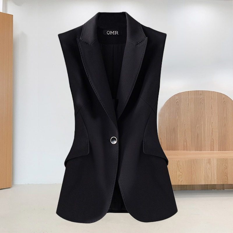 春秋中式西装马甲女款外套2025新款马夹背心显瘦坎肩1014